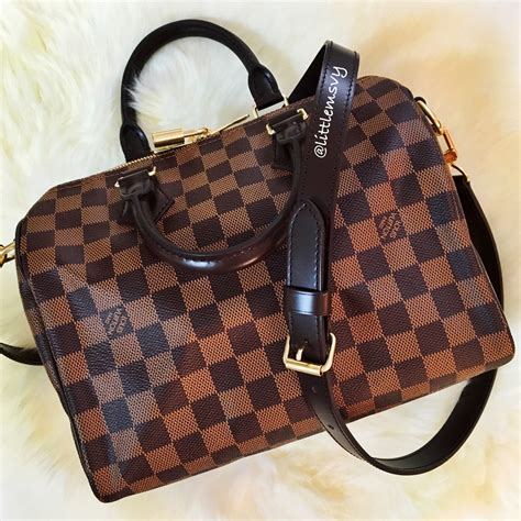 louis vuitton speedy 25 bandouliere damier ebene review|louis vuitton speedy 25 cognac.